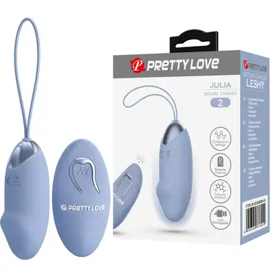 Pretty Love - Julia - Jajeczko wibrujące z imitacją główki penisa z pilotem zdalnego sterowania. 12 programów wibracji, ładowanie USB, piękny pastelowy kolor.