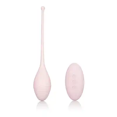 Calexotics - Vibrating Remote Kegel Exerciser. Urocze, silikonowe jajeczko z pilotem. Pastelowy róż.