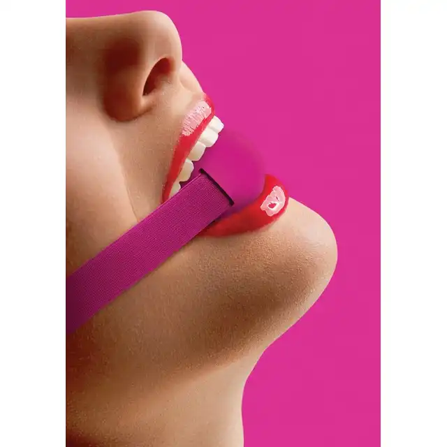 Ouch! - Elastic Ball Gag Pink. Różowy elastyczny, bardzo wygodny i bezpieczny knebel. 