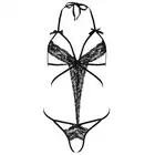 Leg Avenue - Crotchless Teddy &amp; Blindfold O/S. Niezwykle seksowne body z koronkową opaską 