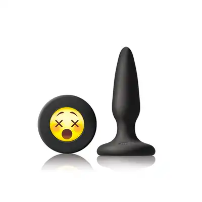 Nsnovelties - Mojis Plug #WTF. Czarny mały plug analny z emotikoną