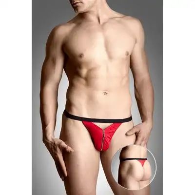Softline - Men thongs 4497. Męskie stringi z zameczkiem czerwone. One Size. 