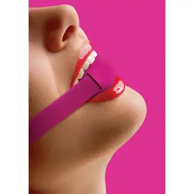 Ouch! - Elastic Ball Gag Pink. Różowy elastyczny, bardzo wygodny i bezpieczny knebel. 