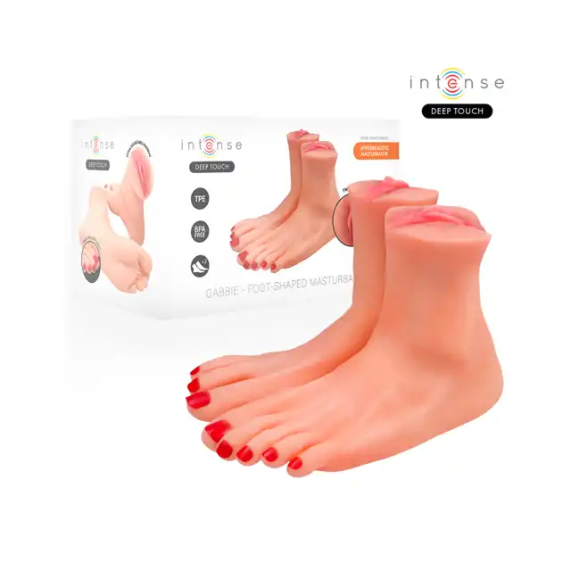 Intense - Deep Touch Gabbie Foot.  Dwuczęściowy masturbator w kształcie realistycznych stóp z waginami