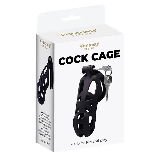 Fantasy Fetish - Cock Cage Size L ABS - Klatka na penisa z wytrzymałego materiału ABS. Lekka, solidna, otwarta konstrukcja.