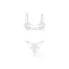 Obsessive – Luise Sublim White 2-Pcs Crotchless Set L/XL. Biały, wycięty, koronkowy, niesamowicie seksowny komplet bielizny