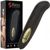 Ibiza -  Clit Stimulator USB. Elegancki czarno-złoty mini wibrator do łechtaczki z 10 trybami 
