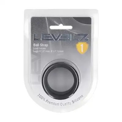 Levelz-  Liquid Silicone Ball Strap L 34 mm. Elastyczny szeroki ring na jądra w rozmiarze L