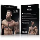 FETISH Submissive Attitude – Harness. Męska regulowana uprząż na klatkę piersiową podkreślająca tors z ćwiekami. 