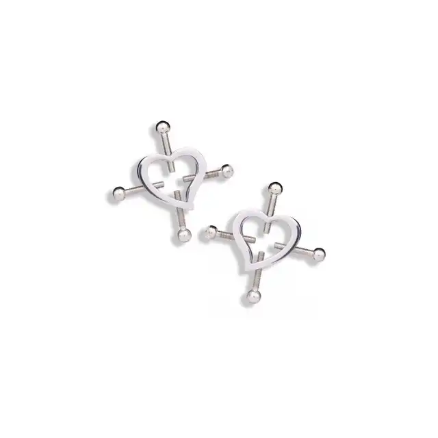 Oproducts – Heart-Shaped Nipple Clamps Tinkling Bells – regulowane zaciski na sutki z dzwoneczkami