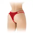 Fashion Secret - Victoria Red OS - Koronkowe czerwone stringi z szerokim wycięciem z przodu i otwartym krokiem. Pięknie podkreślają sylwetkę!
