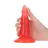 Toyz4Lovers - Jelly Pine Anal Plug 15.5 cm Red - Stożkowy korek analny z przyssawką. Trzy poziomy intensywności w jednej konstrukcji.