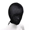 O-Products - Lace Hood Shiny Diamonds - Siateczkowa maska z diamencikami i wiązaniem z tyłu. Idealna do stylizacji fetyszowych i role-play.