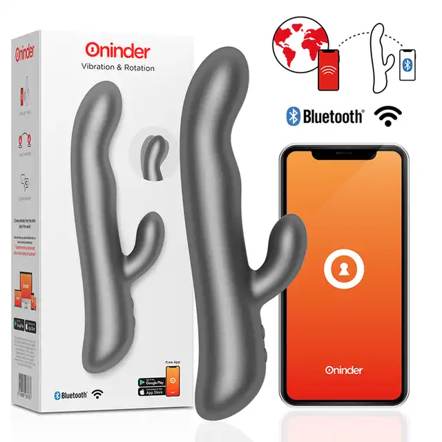 Oninder - Oslo Rabbit &amp; Rotation. Wyjątkowy wibrator na aplikację z funkcją wibracji i rotacji. Sterowany z drugiego końca świata!