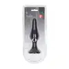 Levelz - Slim Silicone Anal Plug XL. Czarny silikonowy profilowany korek analny XL z przyssawką