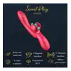 Erospace - Sweet Play A16 . Czerwony silikonowy niesamowity wibrator do punktu G i stymulacji łechtaczki z ruchomym języczkiem
