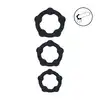 Levelz - Beaded Silicone Cock Ring Set of 3. Zestaw trzech ringów erekcyjnych w teksturowanymi kuleczkami