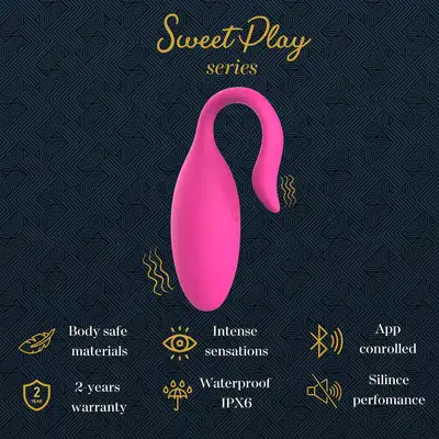 Erospace - Sweet Play A9. Różowe  silikonowe jajeczko wibrujące sterowane na aplikacje lub pilotem z IPX6
