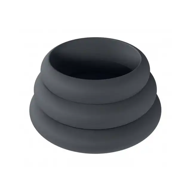 Levelz – Wide O Cock Ring Set S/M/L. Zestaw trzech silikonowych pierścieni erekcyjnych o średnicach  od 4,1 cm do 5,5 cm