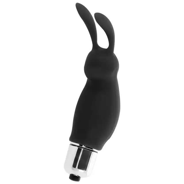 Intense - Roger Mini Rabbit czarny. Kompaktowy słodki stymulator na baterie. 