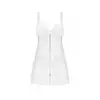 Obsessive – Weddya Babydoll White L/XL. Biały prześwitujący komplet ślubnej bielizny  w stylu babydoll 