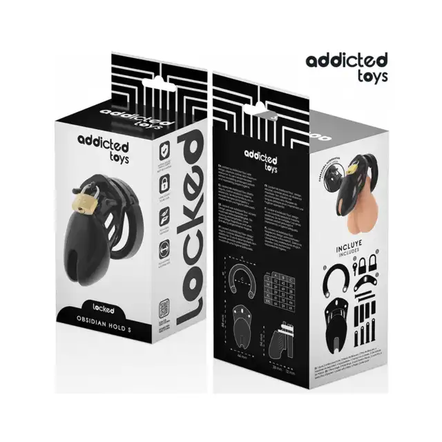 Addicted Toys - Obsidian Hold Penis Cage Size S - Klatka na penisa z wymiennymi pierścieniami. Bezpieczna konstrukcja, możliwość idealnego dopasowania i pełna kontrola.