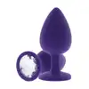 ToyJoy - Anal Play Diament M. Fioletowa silikonowa zartczka analna z srebrnym kryształkiem. 