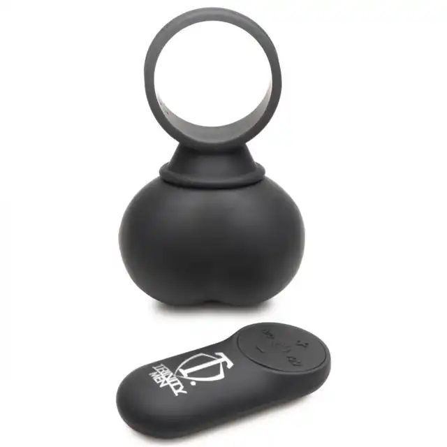 Trinity Men - 28X Vibrating Balls X-Large - Ring z wibrującymi jądrami sterowany pilotem. 4 funkcje i 7 wzorów wibracji!