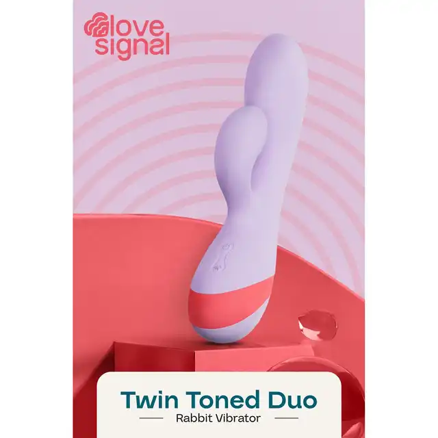 Love Signal - Twin Toned Duo Rabbit Vibrator - Urokliwy wibrator ze stymulacją łechtaczki, 7 trybów wibracji, wodoodporność IPX6.