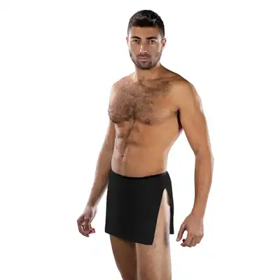 Envy Menswear - Bulging Blossom Lace Skirt Black, OS - Koronkowa spódniczka dla odważnych mężczyzn. One Size.