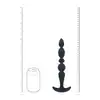 Levelz - Multi Textured Silicone Flared Anal Probe. Czarny silikonowy korek analny z wygodną podstawą
