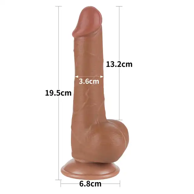 LoveToy - Sliding Skin Dual Layer Dong 7,5" - Zaawansowane dildo z ruchomą skórką i z odkręcaną przyssawką. Ponad 19 cm realistycznych doznań.