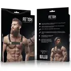 FETISH Submissive Attitude – Harness. Męska regulowana uprząż na klatkę piersiową z grubymi paskami i ćwiekami. 