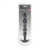 Levelz - Multi Textured Silicone Flared Anal Probe. Czarny silikonowy korek analny z wygodną podstawą