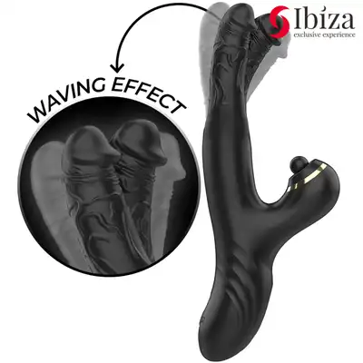 Ibiza – Tapping Bobbing Vibrator. Wyjątkowy wibrator z podwójnymi sakończeniami oraz stukającym masażerem łechtaczki