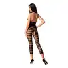 Passion - BS081 Black Bodystocking - Mega odważny czarny bodystocking z otwartym krokiem i kuszącym wycięciem z przodu. Rozmiar uniwersalny.