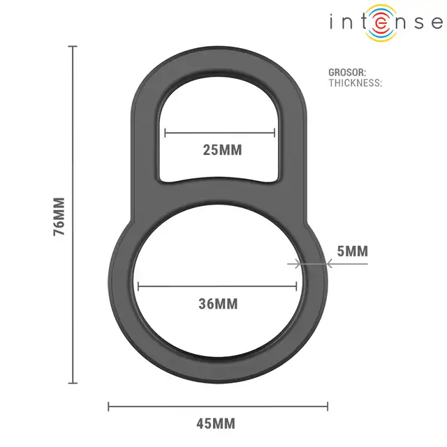 Intense - Conleth Model 3. Podwójny pierścień na penisa, prosta konstrukcja wiele możliwości