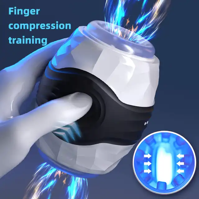 B-Series - Vibrating Ball Male Stroker - Nowoczesny wibrujący masturbator z wypustkami, wodoodporność IPX7.