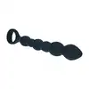 Levelz - Beaded Snake Silicone Anal Probe with Loop. Długie dildo analne w kształcie sondy i koralików analnych, mocne wibracje 
