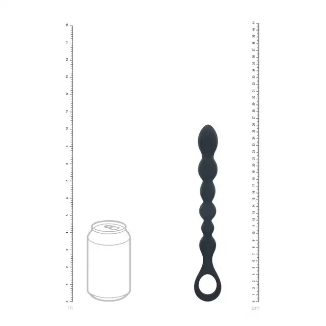 Levelz - Beaded Snake Silicone Anal Probe with Loop. Długie dildo analne w kształcie sondy i koralików analnych, mocne wibracje 