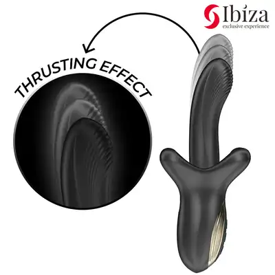 Ibiza - Push &amp; Bite. Niesamowity czarny  ruchomy wibrator z efektem pchania i gryzienia! Mega doznania!