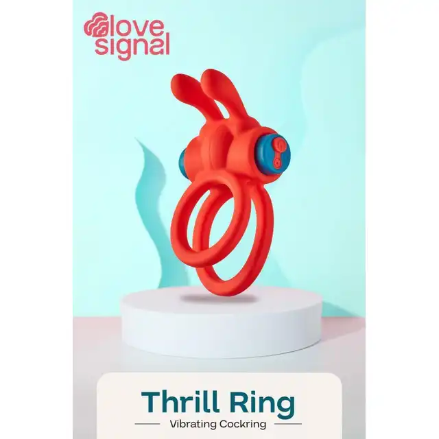 Love Signal - Thrill. Dwupierścieniowy wibrujący ring erekcyjny, przyjemność dla dwojga.