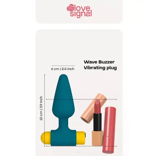 Love Signal - Wave Buzzer. Wibrująca zatyczka analna, jaskrawe kolory i intensywne wibrację. 