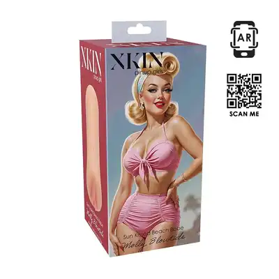 Xkin - Pinup Dolls - Sun Kissed Beach Babe Molly Blowtide - Masturbator w stylu retro, waga 133g. Realistyczna waginka z teksturowanym wnętrzem.