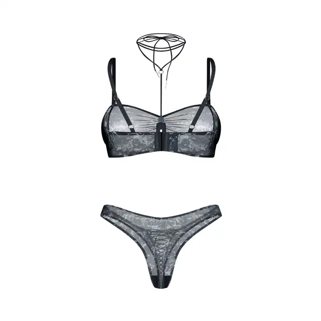 Obsessive - Corrosis 2-Pcs Set L/XL. Niesamowity, prześwitujący komplet  z oryginalnym designem na meshu