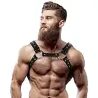 FETISH Submissive Attitude – Harness. Męska uprząż na klatkę piersiową z kółkami i ćwiekami. 
