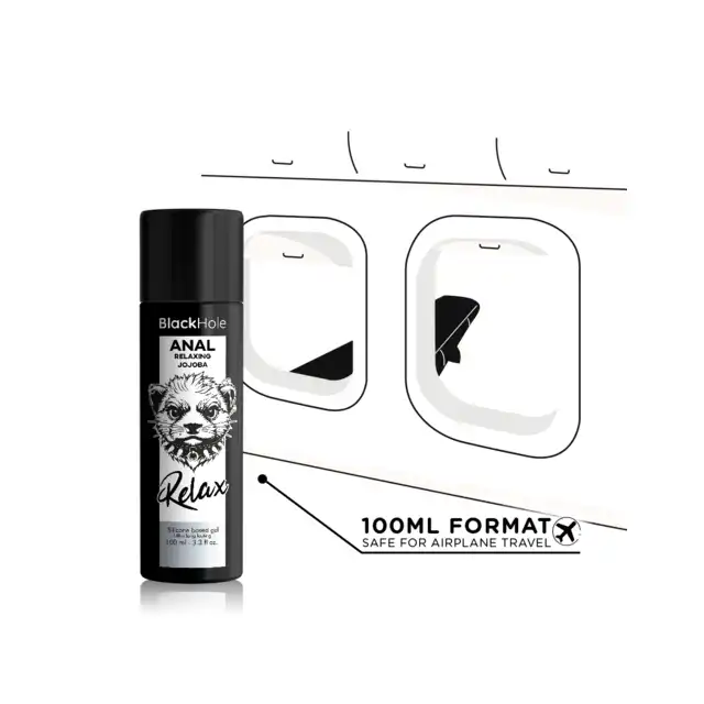 Black Hole - Anal Relaxing Jojoba Relax Silicone Base 100 ml - Wysokiej jakości lubrykant analny na bazie silikonu z delikatnym efektem rozluźniającym oraz olejem jojoba.