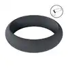 Levelz - Wide O Silicone Cock Ring XL 50 mm. Duży silikonowy klasyczny czarny pierścień erekcyjny
