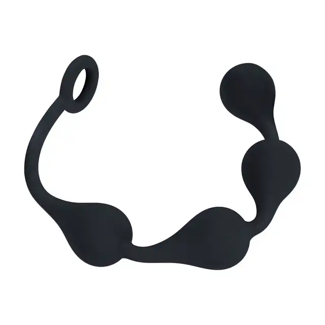 Levelz - Waterdrop Silicone Anal Balls M 30 mm. Silikonowe czarne koraliki analne potęgujące orgazm