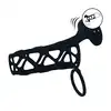 Levelz - Vibrating Cage Silicone Cock Sleeve &amp; Ball Ring. Wibrująca silikonowa nakładka na penisa w formie klatki zmieniającej teksturę